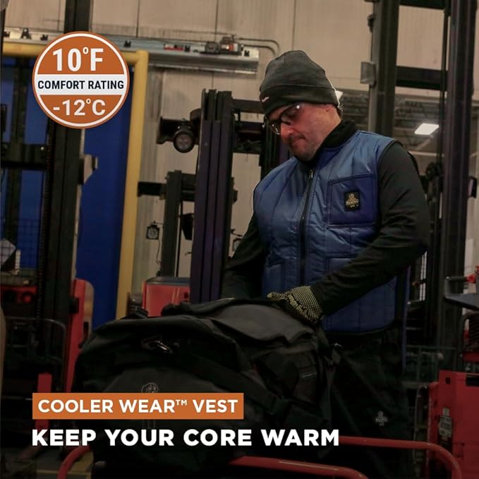 RefrigiWear Cooler Wear Lightweight Fiberfill Insulated Workwear Vest