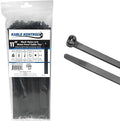 Kable Kontrol Cable Ties with Metal Tooth, 11 Inch 100 Pcs, 50 Lbs Tensile Strength, Metal Pawl, Stainless Steel Toothed Self-Locking Device, UV Resistant Steel Barb Zip Ties - Black