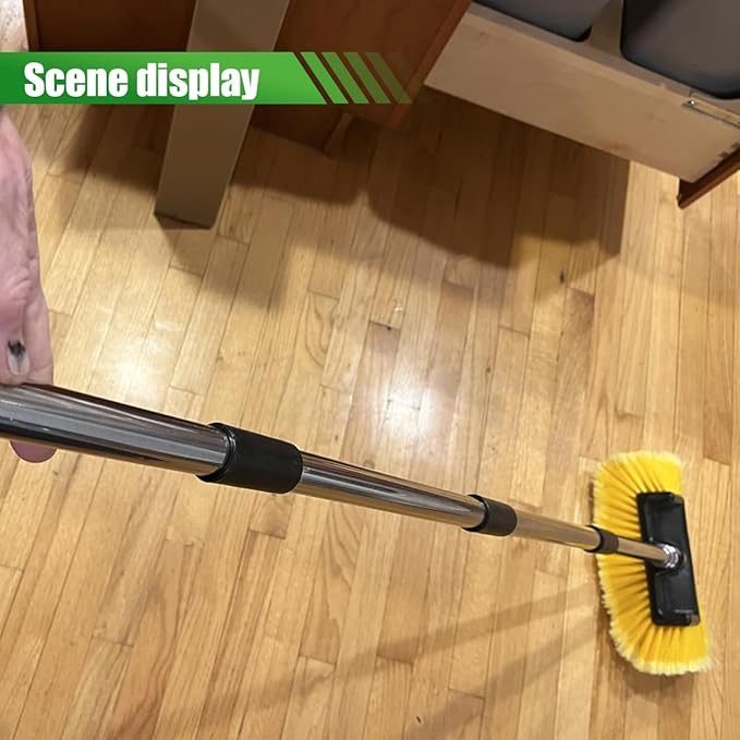 59" Car Wash Brush with Long Handle, No Scratch Soft Bristle Cleaning Brush, Extendable Windshield Cleaner Tool, Car Cleaning Kit for Boat, RV, Truck, House Siding, Solar Panel (Yellow)