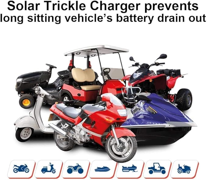 ECO-WORTHY Upgraded OBDII 10W Solar Battery Trickle Charger Maintainer 12V Waterproof Solar Panel Trickle Charger Kit with Portable Stand for Car Truck Boat Mower RV Trailer ATV Marine Battery