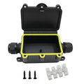 MAKERELE Small External Junction Box IP68,2 Way Clamshell-Type Underground Electrical Box with Screw Terminal Block Airtight Plastic Box Maximum Inner Diameter 12mm