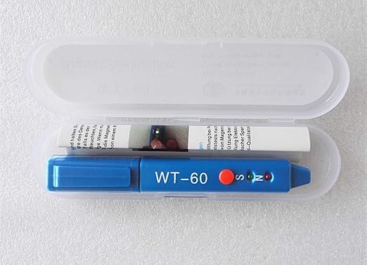Magnetic Polarity Tester with ±5mT Sensitivity, One-Button Operation for Electric Motors/Coils/Magnets Assembly - LED N/S Detection Pen, Portable Gauss Meter with 10-Hour Battery