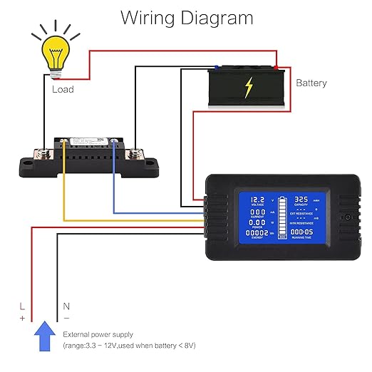 DC Multifunction Battery Monitor Meter with Shunt,0-200V,0-100A, LCD Display Digital Current Multimeter Voltmeter Ammeter for Cars RV Solar,Widely Applied to 12V/24V/48V RV/Car Battery…