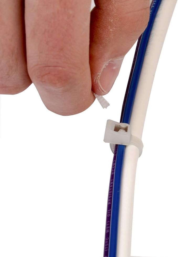 Gardner Bender 45-308SC Nylon Self-Cutting Cable Tie, 8 inch, 50 lb. Tensile, Twist-Off Tail, Zip Tie, 20 Pk., Natural White