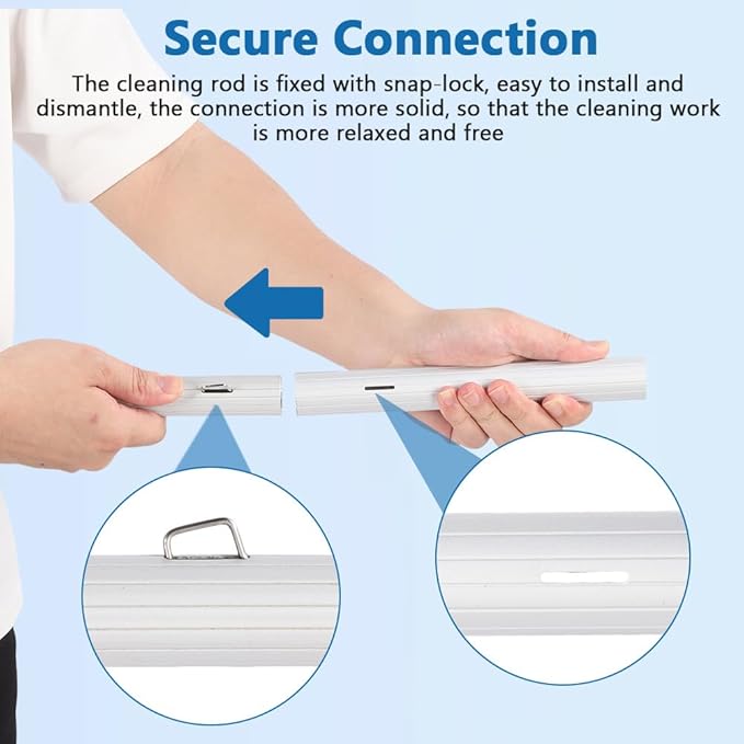 Solar Panel Cleaning Kit, Aluminum Alloy 23 FT Water Fed Pole Adjustable Washing Pole and Brush Kit Washing Dusting Equipment Tool for Window Roof Outdoor Glass