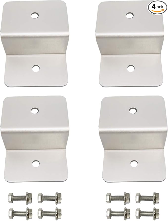 Solar Panel Mounting Z Bracket Mounts Kits with Nuts and Bolts for RV Boat Off Grid Roof Installation 4 Units
