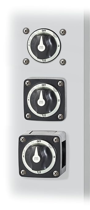 Blue Sea Systems 3‑Position Mini Battery Switch, Black, 6008200 m‑Series