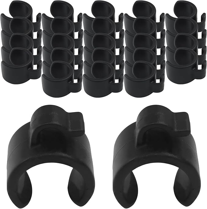 20pcs Microphone Stand Cable Clips, Cable Clamp Boom Pole Wire Clips Cord Clips, Securing Clip Mic Clip for Musicians/Audio Professionals(25mm)