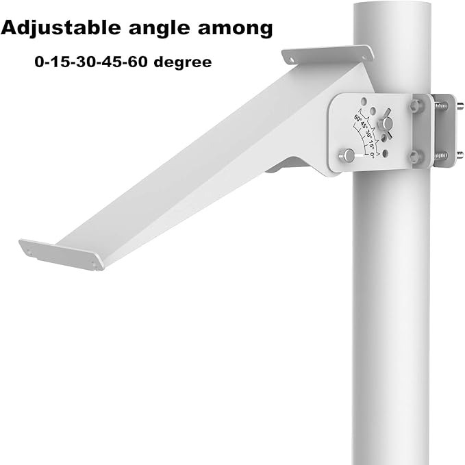 Adjustable Solar Panel Pole Mounting Bracket Rack Kit for 20W 30W Solar Panel - Fit Pole Dia 1.5 - 3.0 Inch / 40mm - 80mm