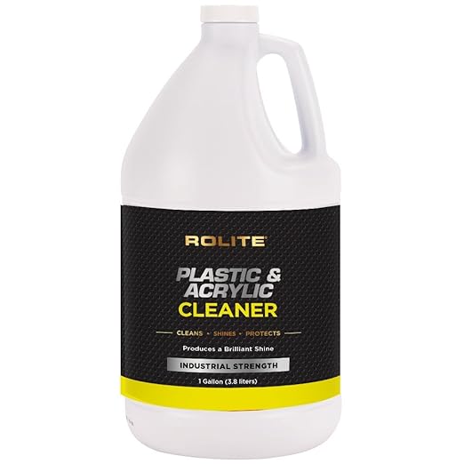 Rolite RPAC1g Plastic & Acrylic Cleaner Spray Refill, 1 Gallon, High Shine Protectant & Polish for Nonporous Surfaces, Streak-Free Formula for Windshields, Windows, Headlights, Retail Displays