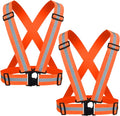 Reflective Strap Safety Vest Gear - 2-10 Pack Adjustable High Visible Reflective Running Gear for Women Men Night