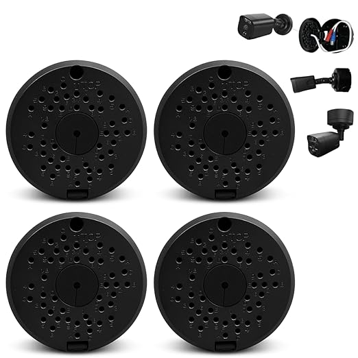 (ABS New) Security Camera Junction Box,Security Camera Bracket Outdoor,Plastic Waterproof Security Camera Mount Hide Cable Junction Box for Arlo Solar Panel Flip Cover Cable Cover