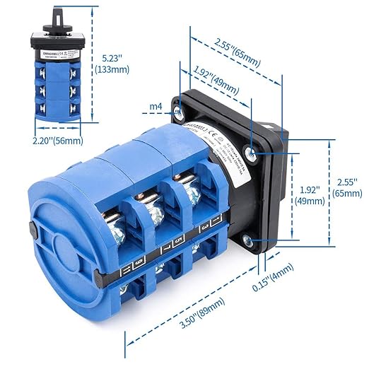 Baomain Universal Rotary Changeover Switch SZW26-63/D303.3 660V 63A 3 Position 3 Phase