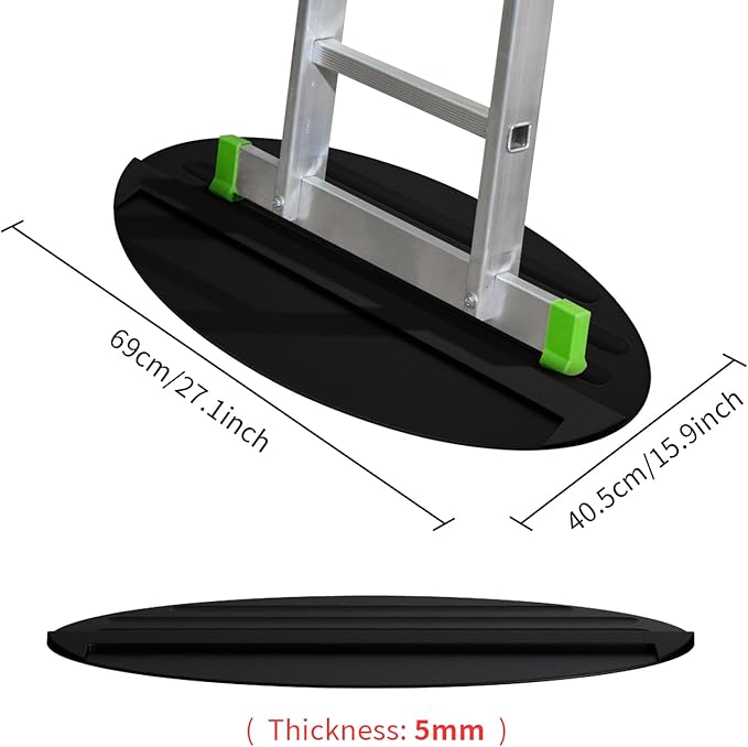 Extension Anti-Skid Ladder Stop Mat, 27"x15.7" Non-Slip Rubber Stabilizer Pad Anti-Slip Ladders Aid Stopper, Floor Protection Stepladder Telescoping Accessories (Black)