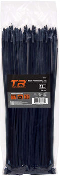 TR Industrial Multi-Purpose UV Resistant Black Cable Ties, 12 inches, 500 Pack