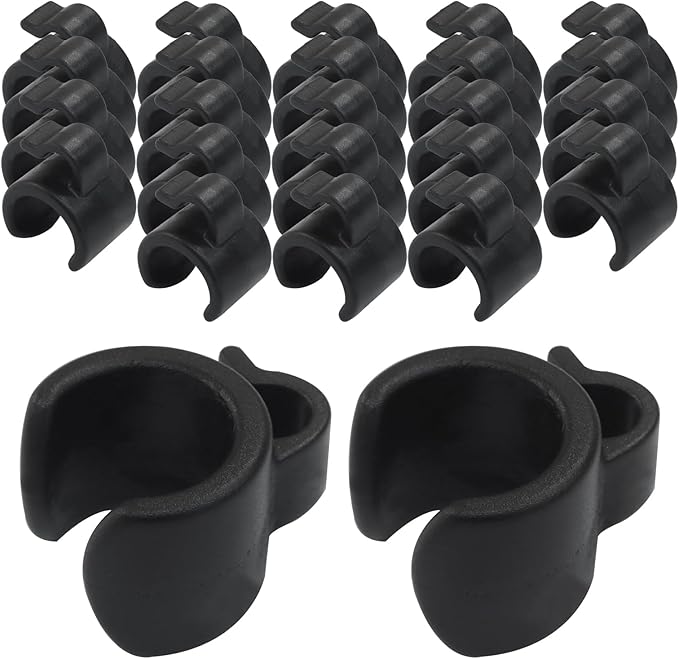 20pcs Microphone Stand Cable Clips, Cable Clamp Boom Pole Wire Clips Cord Clips, Securing Clip Mic Clip for Musicians/Audio Professionals(20mm)