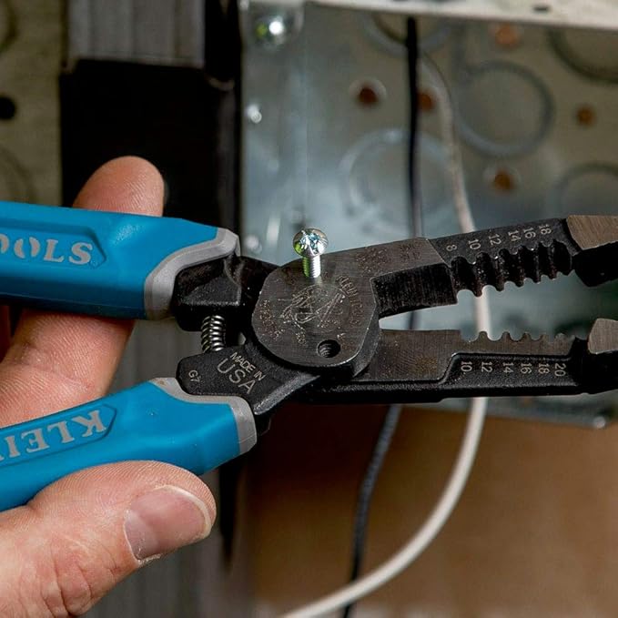 Klein Tools K12035 Klein-Kurve Wire Cutters, Made in USA, Heavy Duty Wire Stripping Tool