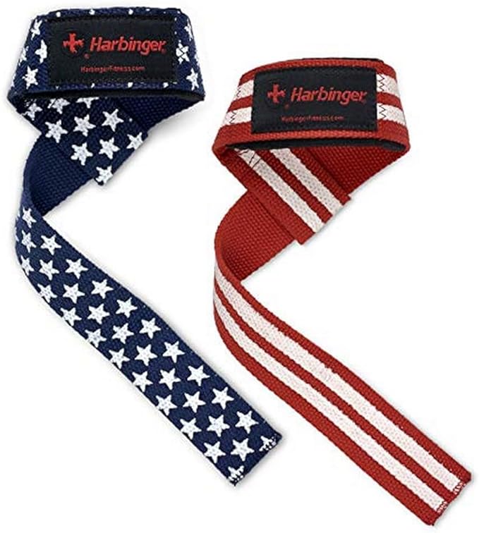 Harbinger Padded Cotton Lift Straps - Soft, Supportive Neotek Wrist Pads - 21.5" Length, 1.5" Width - Reinforced Edges & Heavy-duty Stitching - Cushions Wrists for Lifting Support