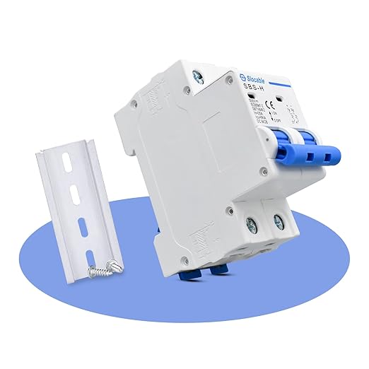 DC Miniature Circuit Breaker 2 Poles 500V 16A 25A 32A 63A Isolator for Solar PV System, Thermal Magnetic Trip, DIN Rail Mounting (25A)