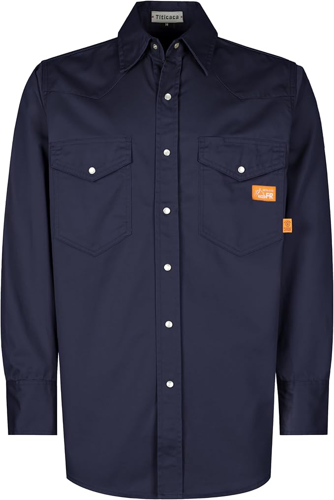Titicaca FR Shirts for Men 6.5oz Lightweight Flame Resistant Button Down Work Shirt Fire Retardant Welding Shirt