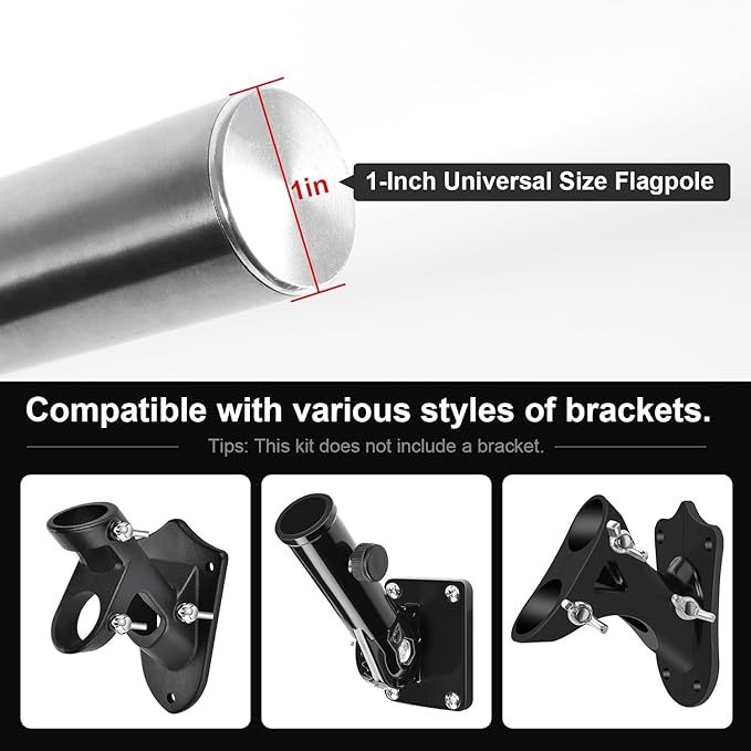 6FT Carbon Fiber Flag Pole, Flagpole for Outside House, Porch Flagpoles, Tangle Free Black Flag Pole Kit, Wind-Resistant, Bend-Resistant, Rust-Free (Without Bracket, Plain Carbon Fiber)