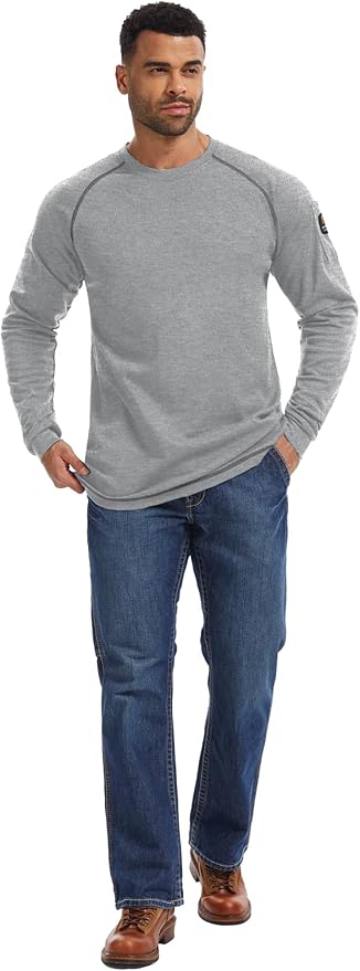 WORKWEYA FR Shirts for Men 5.5OZ Light Weight Welding Flame Resistant Shirts NFPA2112 CAT2