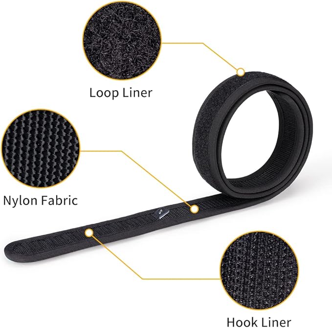 IDOGEAR Loop Liner Inner Belt for Duty Belt 1.5'' Tactical 500D Nylon Belts Unisex Hook and Loop Closure