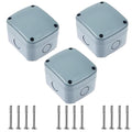 Small IP66 Weatherproof Enclosure in Grey,Nineleaf Outdoor Electrical Box 3 1/4" X2 3/4" X2 1/4",ABS Plastic Junction Box Indoor/Outdoor,3PK