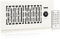 Register Booster Fan Fits 4” x 10” Register Holes, 10-Speed Control Heating Cooling AC Vent Fan, Smart Booster Fans with Intelligent Thermostat and Remote Control, Rice White