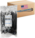 Kable Kontrol Made in USA Cable Zip Ties, 3000 Pcs 8 Inch Black, 120 Lbs Tensile Strength, Self-locking UV Resistant Plastic Nylon Wire Ties, for Indoor or Outdoor Use
