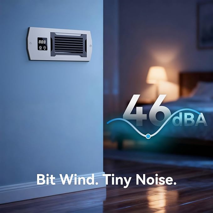 Ultra Quiet Through Wall Ventilation Fan with Remote Temperature Control, White Panel Exhaust Fan WVF200 for Kitchen, Living Room, Laundry Room & Workshop