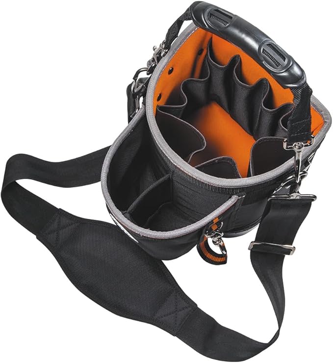 Klein Tools 55419SP-14 Tool Bag with Shoulder Strap Has 14 Pockets for Tool Storage, Can Fit Long Screwdrivers