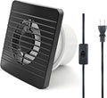 4inch Exhaust Fan, Black Window Wall Mount Vent Extractor Fan w/Button Switch, Cord for Kitchen Bathroom Workshop Garage