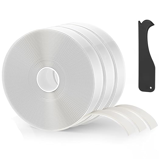 Butyl Tape White 1" x 30 Ft None Hardening Premium Butyl Caulk Tape for RV Window Glazing Roofing Leak Opening Pipe Plumbing Fixture EPDM Roof Patching(3 Pack)