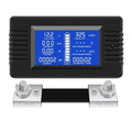 DC Multifunction Battery Monitor Meter,0-200V,0-100A (Widely Applied to 12V/24V/48V RV/Car Battery) LCD Display Digital Current Voltage Solar Power Meter Multimeter Ammeter Voltmeter
