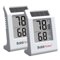 2.2'' Digital Thermometer and Hygrometer Meter, Solar-Powered Indoor Temperature Sensor Humidity Monitor, Humidity Gauge for Baby Rooms, Bedrooms, Home, Office, and Wine Cellars, White, 2Pack