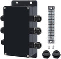 Project BoxI P67 Outdoor Waterproof box Electronic Junction Box with 15A 600V 12P Barrier Terminal 3IN/3Out Electrical Boxes 6.2x3.5x2.4 inch