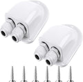 Enhon 2 Pack Solar Cable Entry Gland, Weather Resistant Solar Gland, Dual Cable Entry Housing for All Types 3mm² to 10mm² RV, Caravan, Marine, Boat, Cabin (White)
