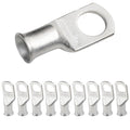 SELTERM 10pcs 1 AWG-1/2" Stud Tinned Copper Wire Lugs, Heavy Duty Battery Cable Ends,1 Gauge Ring Terminals, UL Battery Lugs Marine Grade Copper Eyelets Electrical Battery Terminal Connectors