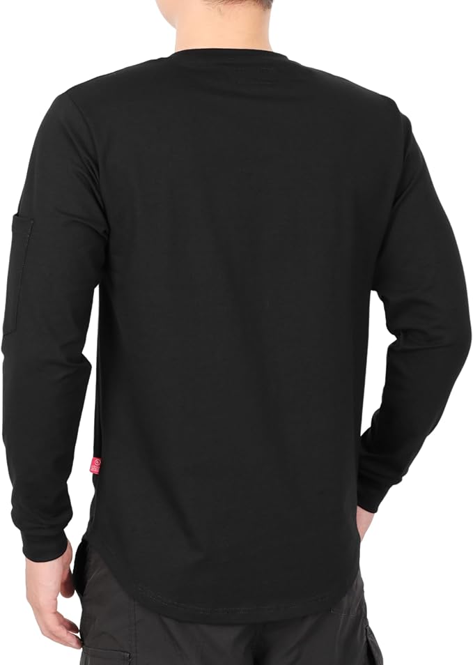 BOCOMAL FR Shirts for Men Melt Pocket Lightweight Crew T-Shirt NFPA2112/CAT2 Fire Resistant Work Shirt