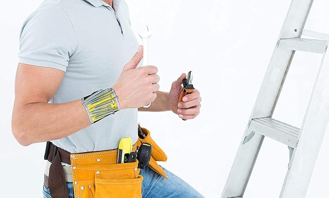 Stocking Stuffers for Men Christmas 2025 – Magnelex Magnetic Wristband, Christmas Gift for Dad, Husband, Boyfriend – Handyman Gadget to Hold Screws, Nails, Drill Bits – Holiday Gift Idea for Him