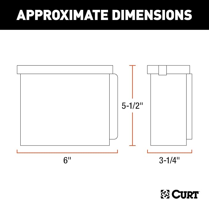 CURT 52022 6-Inch x 5-1/2-Inch x 3-1/4-Inch Lockable Trailer Breakaway Battery Case