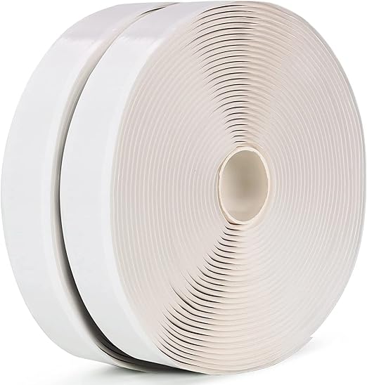 LLPT Butyl Tape White 1 Inch x 33Ft 2 Pack Tight Seal for Leak Proof EPDM RV Repair Window Glass Boat Sealing Roof Pipe Patching(WST232)