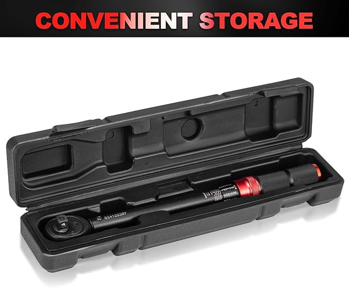Toolwiz 3/8-Inch Drive Click Torque Wrench 5-45 Ft-Lb/6.8-61 Nm, ±3% High Accuracy Dual Direction Adjustable 72 Tooth Torque Wrenches Tool for Bike, Motorcycle, MTB, Car Repair