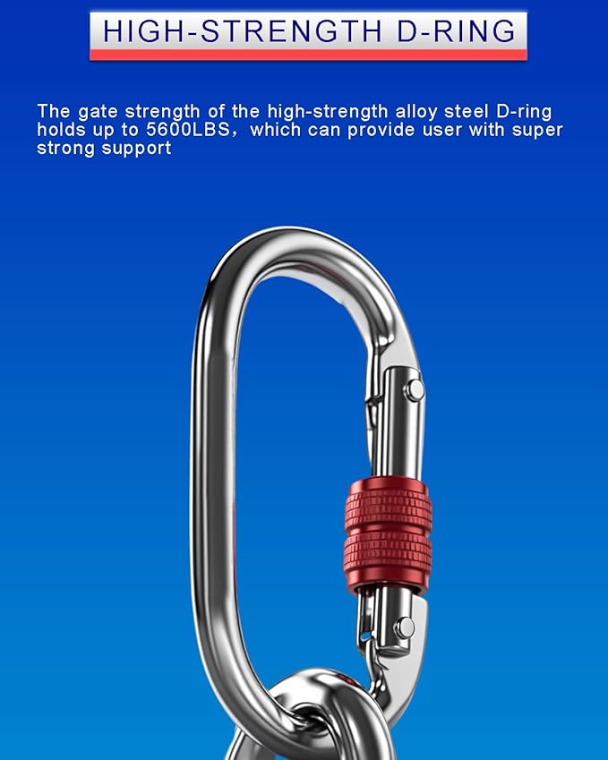 66FT Self Retracting Lifeline, Fall Protection Steel Wire SRL, Aluminum Housing Safety Retractable Lanyard, PPE Roofing Gear