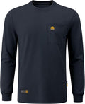 WORKWEYA Men's FR Shirts 6.5oz Lightweight Long Sleeve Flame Resistant T-Shirt NFPA 2112/CAT2
