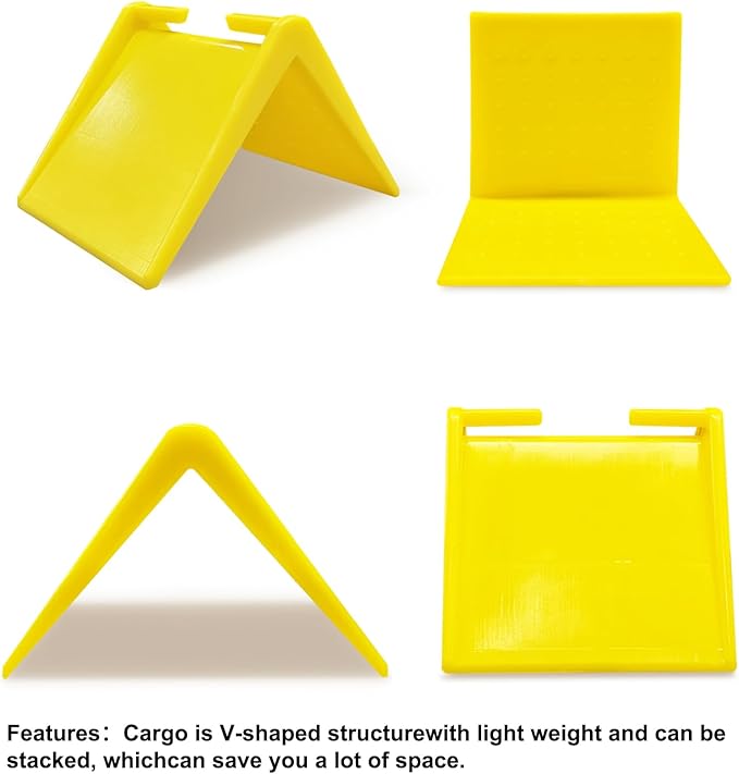 20-Pack 2 x 2 Inch V-Shaped Corner & Edge Protectors – Heavy Duty Industrial Tie Down Strap Protectors for 1" to 2" Straps, Crack-Resistant Cargo, Flatbed, Pallets & Moving – Yellow