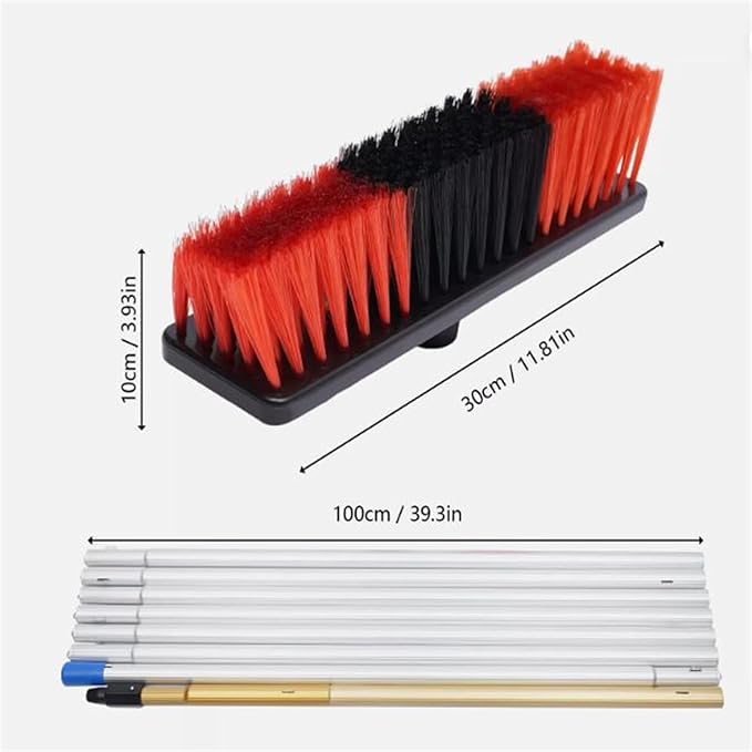 Window Cleaning Pole Water Fed Pole Kit, Window Cleaning Brush Solar Panel Cleaning Tool Telescopic Brush Extendable Cleaner Water Fed Brush Spray Washer