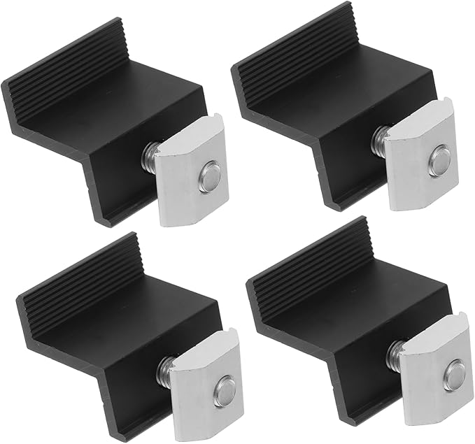 Kisangel 4pcs Solar Panel Bracket Photovoltaic Bracket Pressing Block Aluminum Solar Panel Mounting Stand
