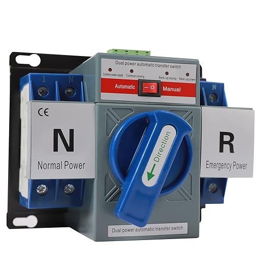 Dual Power Automatic Transfer Switch 2P 63A ATS Dual Power Generator Changeover Switch 110V Mini Electrical Selector Switches